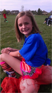 Lola, ready to put Dad's coaching advice into action.